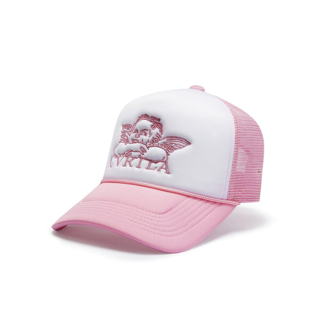 CVRTLA Signature Resting Angel Trucker Hat - 2 Tone Pink n White - CVRTLA Trucker Hat