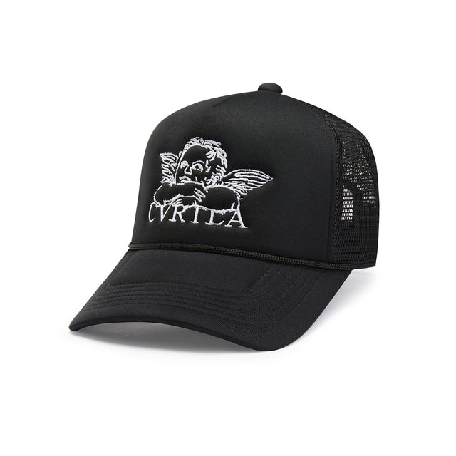 CVRTLA Signature Resting Angel Trucker Hat - Black - CVRTLA Trucker Hat