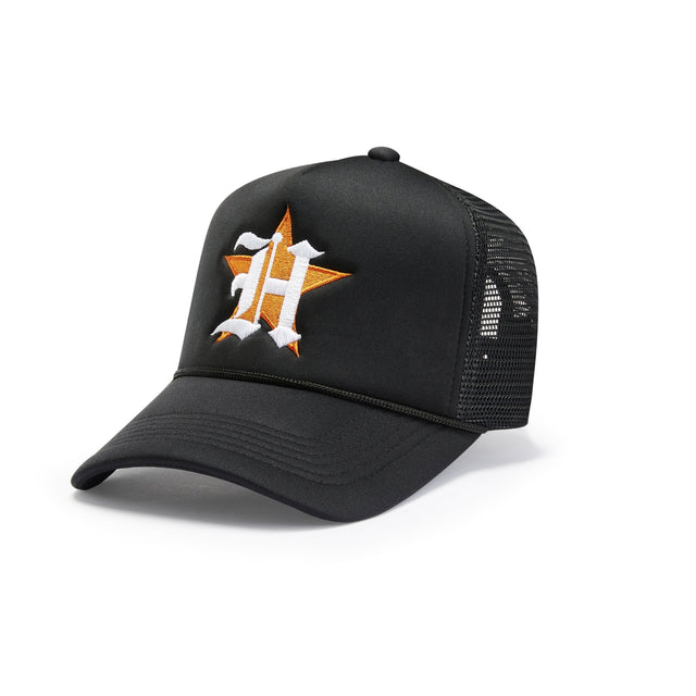 Houston Old English Trucker Hat - Black - CVRTLA Trucker Hat