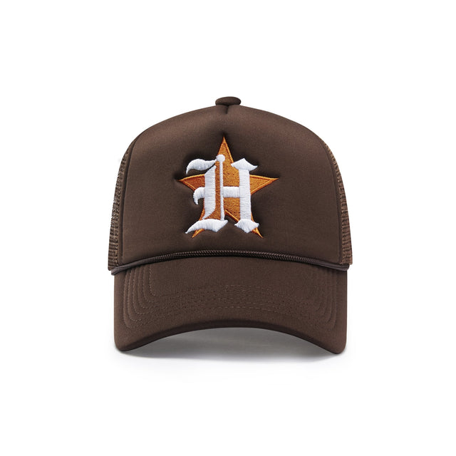 Houston Old English Trucker Hat - Mocha - CVRTLA Trucker Hat