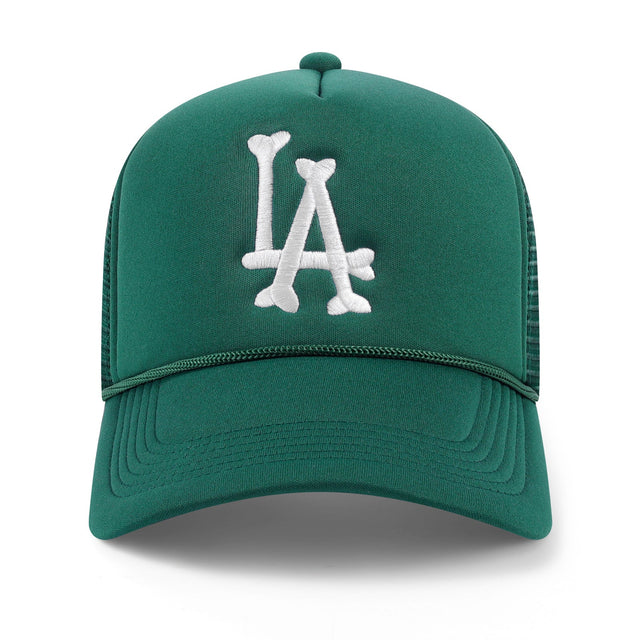 LA Bones Trucker Hat - Forest Green - CVRTLA Trucker Hat