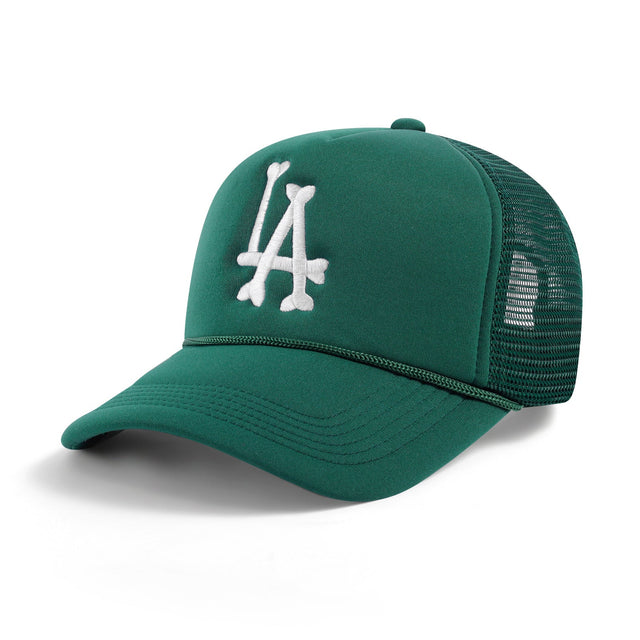LA Bones Trucker Hat - Forest Green - CVRTLA Trucker Hat