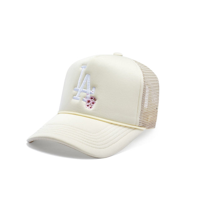 LA Cherry Blossoms Trucker Hat - Cream - CVRTLA Trucker Hat