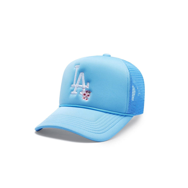 LA Cherry Blossoms Trucker Hat - Mykonos Blue - CVRTLA Trucker Hat