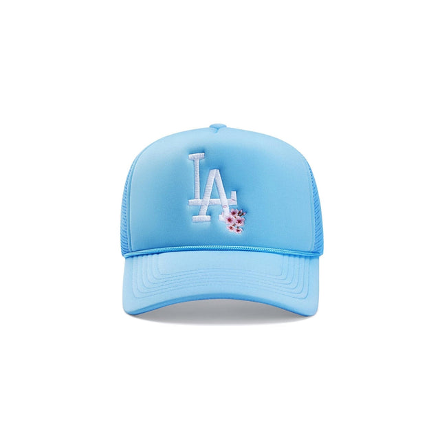 LA Cherry Blossoms Trucker Hat - Mykonos Blue - CVRTLA Trucker Hat