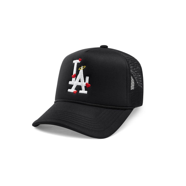 LA Hearts n' Halo Trucker Hat - Black - CVRTLA Trucker Hat