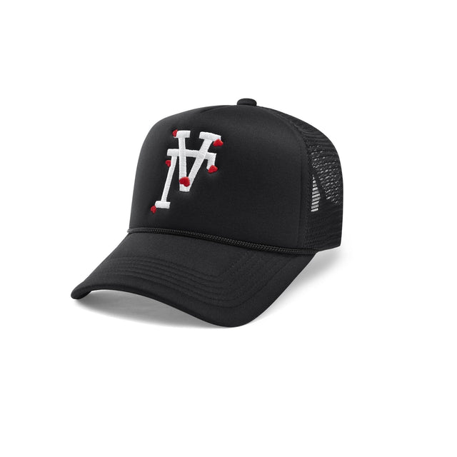 LA Hearts Upside Down Trucker Hat - Black - CVRTLA Trucker Hat