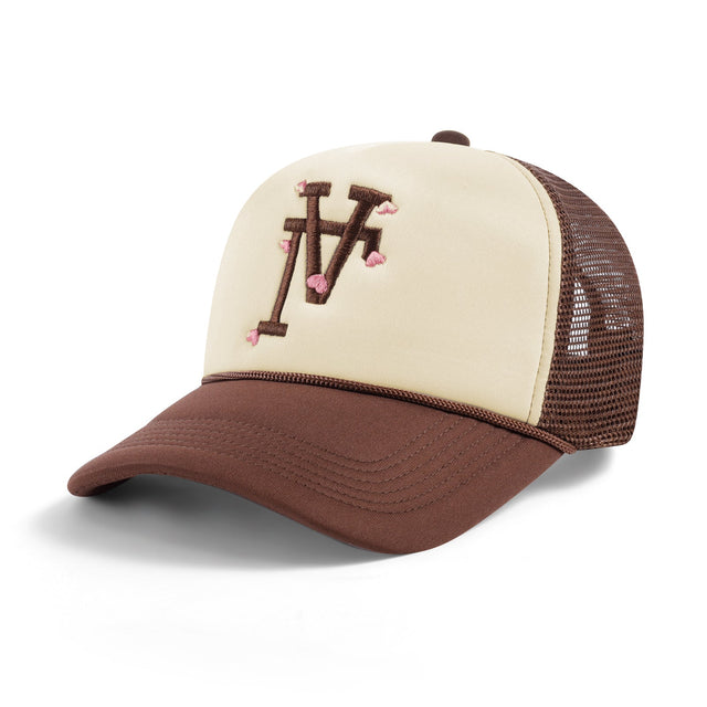 LA Hearts Upside Down Trucker Hat - Cream Sugar - CVRTLA Trucker Hat