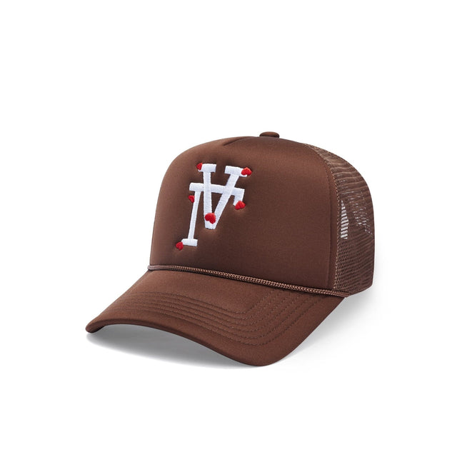 LA Hearts Upside Down Trucker Hat - Mocha - CVRTLA Trucker Hat