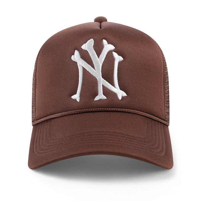 NY Bones Trucker Hat - Mocha - CVRTLA Trucker Hat