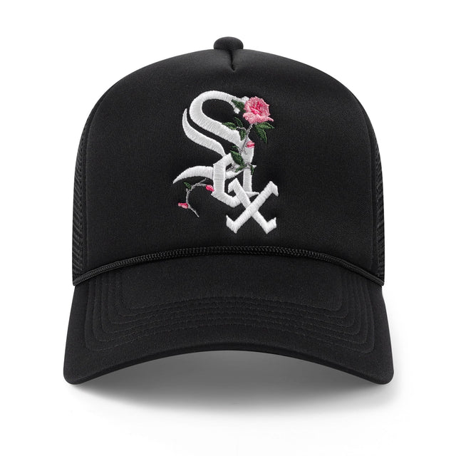 White Sox Roses Trucker Hat - Black - CVRTLA