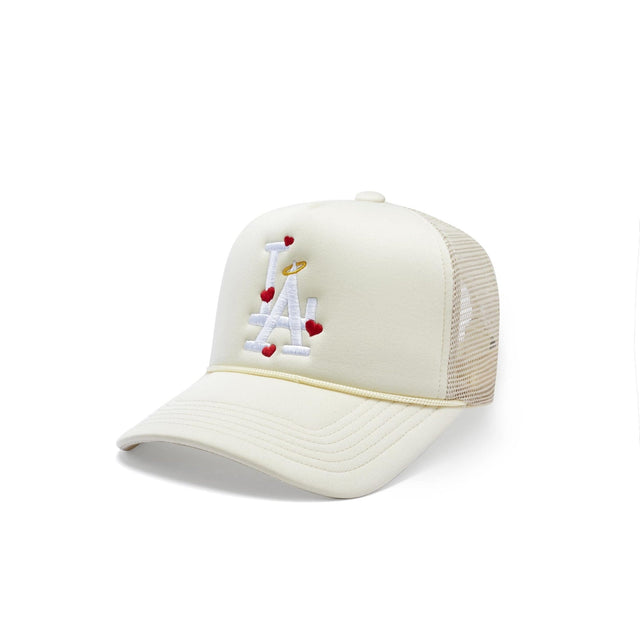 LA Hearts n' Halo Trucker Hat - Cream