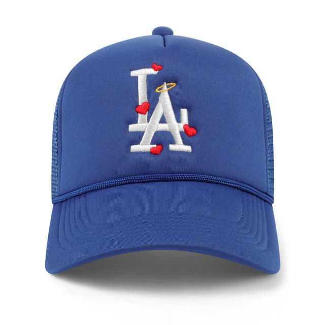 LA Hearts n' Halo Trucker Hat - Royal Blue - CVRTLA Trucker Hat