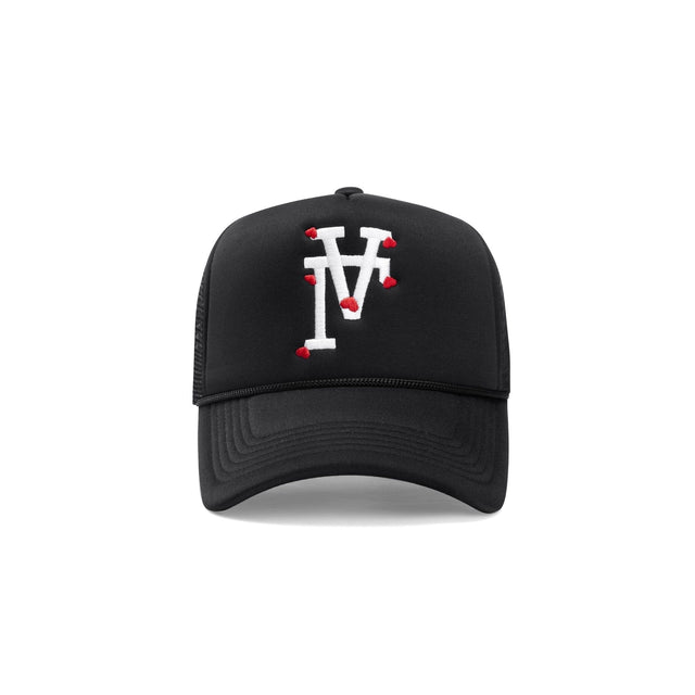LA Hearts Upside Down Trucker Hat - Black
