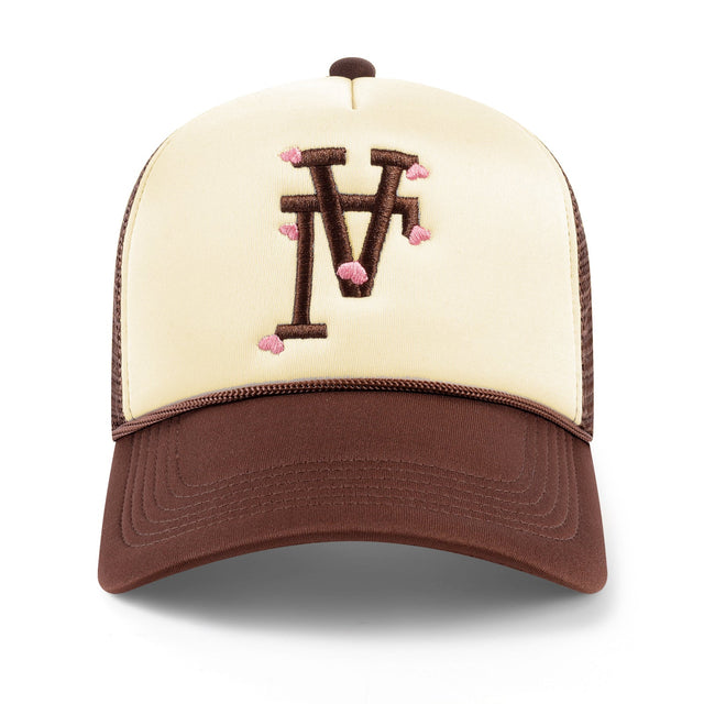 LA Hearts Upside Down Trucker Hat - Cream Sugar - CVRTLA Trucker Hat