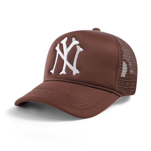 NY Bones Trucker Hat - Mocha - CVRTLA Trucker Hat