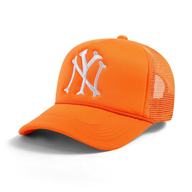 NY Bones Trucker Hat - Pumpkin Orange - CVRTLA Trucker Hat