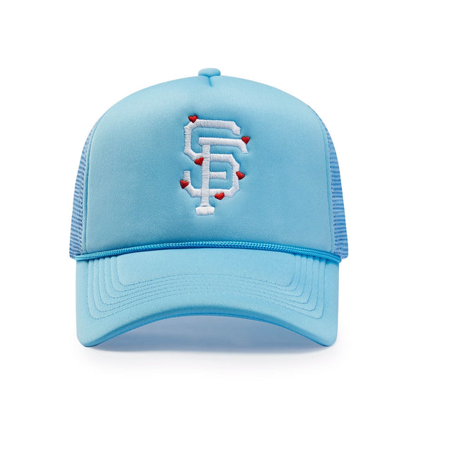 San Francisco Mini Hearts Trucker Hat - Mykonos Blue - CVRTLA Trucker Hat