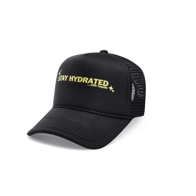 Stay Hydrated Trucker Hat - Black/Yellow - CVRTLA Trucker Hat