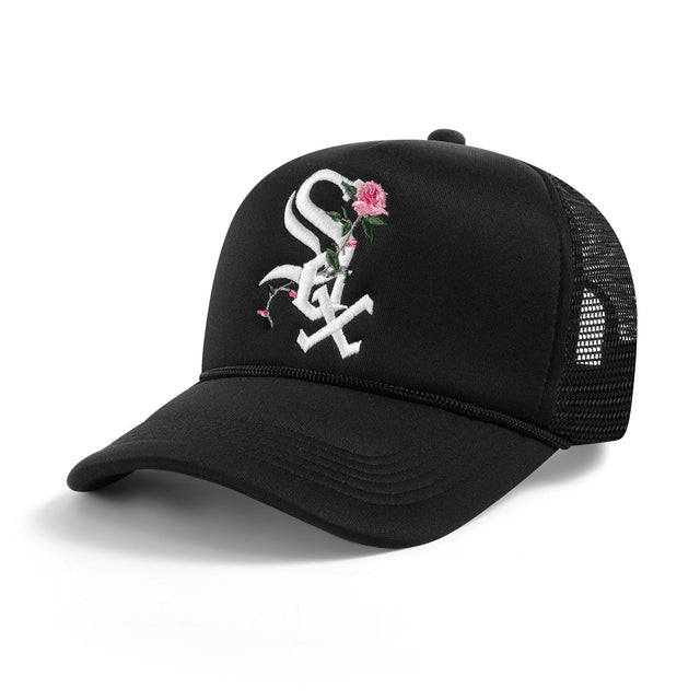 White Sox Roses Trucker Hat - Black - CVRTLA